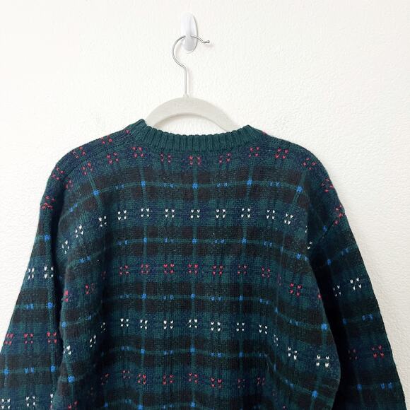 [Vintage] 90s Braemar Scottish Wool Geometric Crew Neck Sweater Size Medium M - Picture 4 of 10